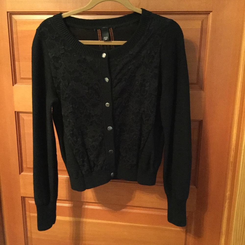 Black Lace Sweater, Size M
